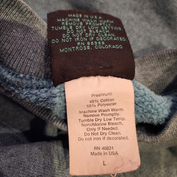 Vintage Habitat sz L Double Sided Wolf Animal Nature Graphic Sweatshirt - Picture 3 of 6